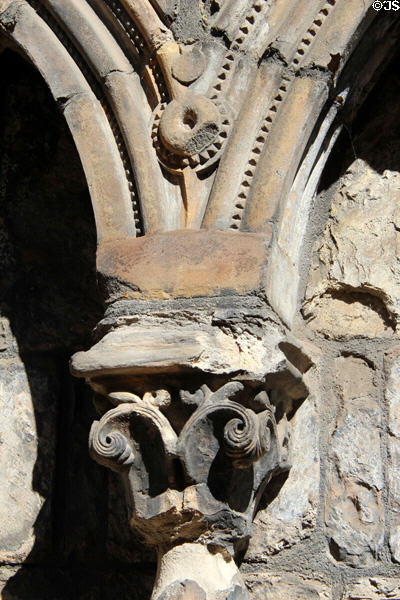 Carving details of Holyrood Abbey. Edinburgh, Scotland.