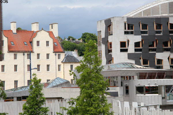 Skylights over assembly chambers of Scottish Parliament. Edinburgh, Scotland.