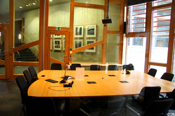 Meeting room at Scottish Parliament. Edinburgh, Scotland.
