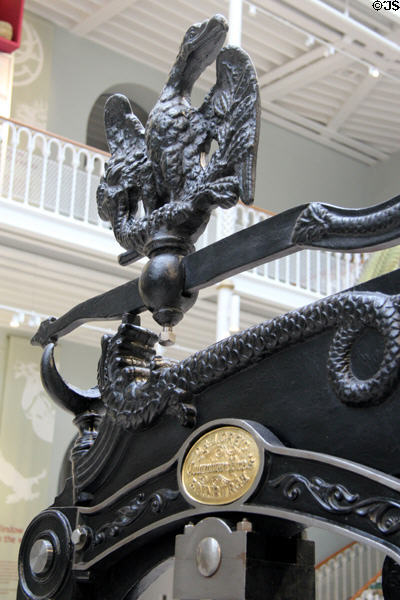 American eagle atop Columbian Printing Press c1860 by D&J Greig of Edinburgh after design 1813 by George E. Clymer of USA at National Museum of Scotland. Edinburgh, Scotland.
