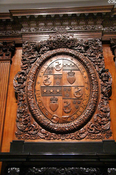 Fireplace carving from Hamilton Palace (c1700) by William Morgan of London at National Museum of Scotland. Edinburgh, Scotland.