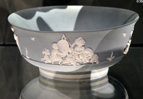 Stoneware bowl after art by Lady Templeton & Sir Joshua Reynolds (late 18thC) by Josiah Wedgwood & Sons at National Museum of Scotland. Edinburgh, Scotland.