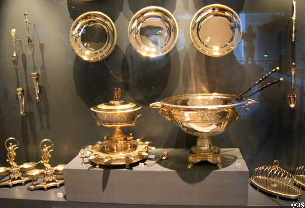 Tea service of Emperor Napoleon (1810) by Martin-Guillaume Biennais of Paris at National Museum of Scotland. Edinburgh, Scotland.