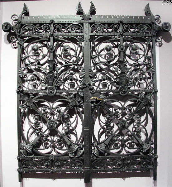 Wrought iron gate (1862-5) by Skidmores Art Manuf. of Coventry, England at National Museum of Scotland. Edinburgh, Scotland.