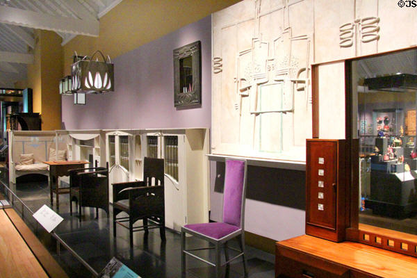 Charles Rennie Mackintosh exhibit at National Museum of Scotland. Edinburgh, Scotland.