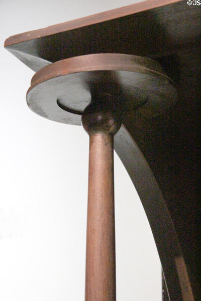 Settle column detail (1895) by Charles Rennie Mackintosh made by J&W Guthrie of Glasgow at National Museum of Scotland. Edinburgh, Scotland.