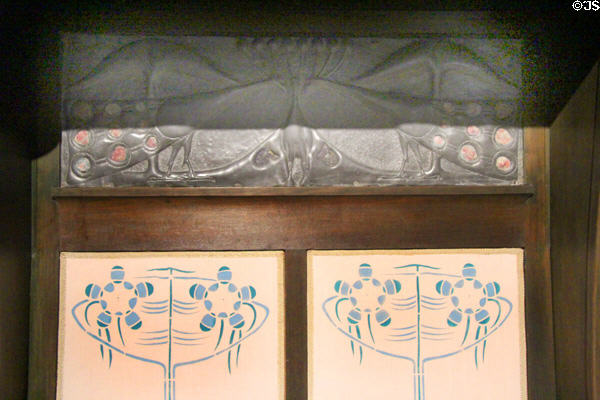 Settle panel (1895) by Margaret Mackintosh at National Museum of Scotland. Edinburgh, Scotland.