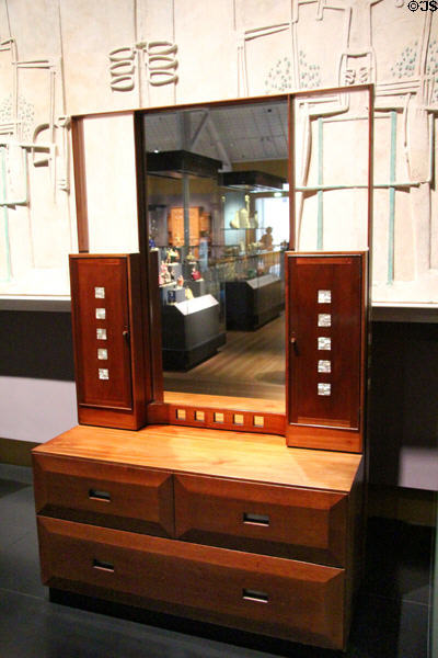 Replica of dressing table for J. Bassett-Lowke home, 78 Derngate, Northampton (1916) by Charles Rennie Mackintosh at National Museum of Scotland. Edinburgh, Scotland.