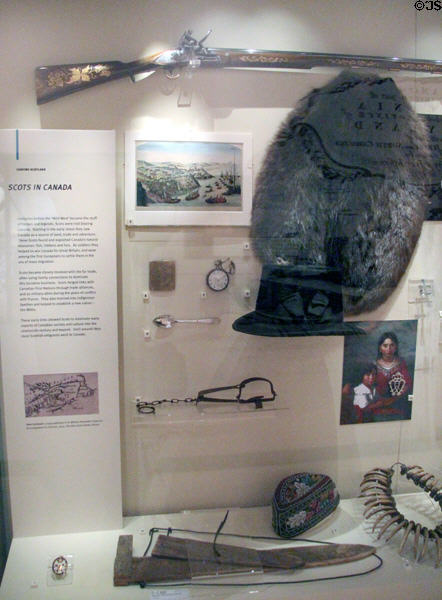 Display about Scots in Canada at National Museum of Scotland. Edinburgh, Scotland.