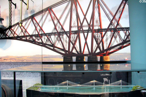 Model of new Queensferry Crossing bridge at National Museum of Scotland. Edinburgh, Scotland.