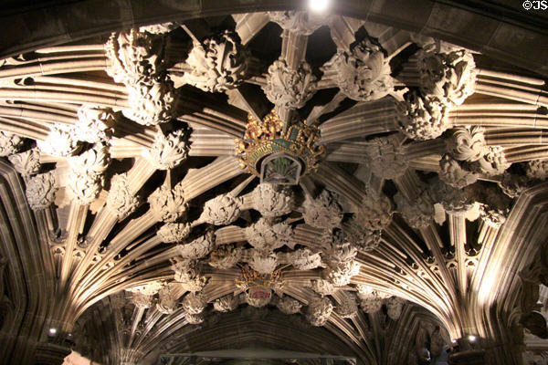 Gothic ceiling at St Giles Cathedral. Edinburgh, Scotland.