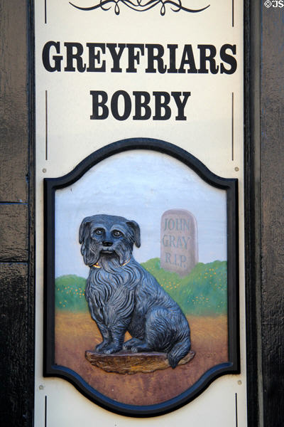 Greyfriars Bobby sign. Edinburgh, Scotland.