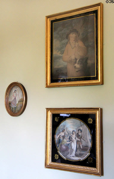 Georgian paintings in parlour at Georgian House museum. Edinburgh, Scotland.