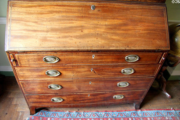 Opening Georgian-style desk at Georgian House museum. Edinburgh, Scotland.