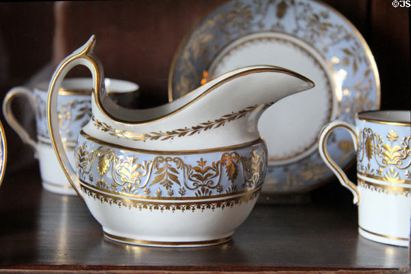 Blue & gold porcelain at Georgian House museum. Edinburgh, Scotland.