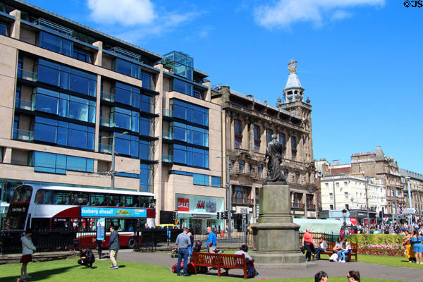 David Livingstone memorial (1876) by Amelia Robertson Paton before former Forsyth's department store on Princes St. Edinburgh, Scotland.