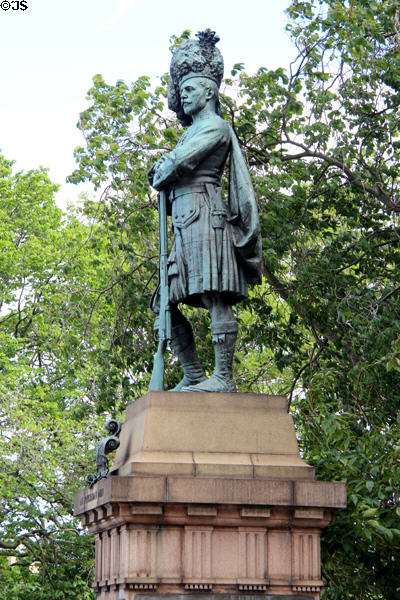 Black Watch War Memorial (1910) by William Birnie Rhind in Princes Street Gardens. Edinburgh, Scotland.