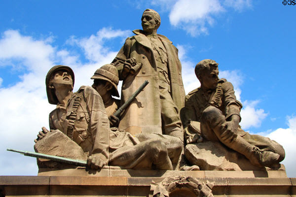 To The King's Own Scottish Borderers (aka Boer War) Memorial (early 1900s) by William Birnie Rhind on North Bridge. Edinburgh, Scotland.