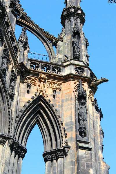 Gothic detail of Scott Monument. Edinburgh, Scotland.