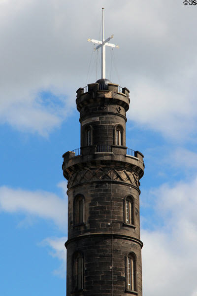 Top of tower of Nelson's Monument. Edinburgh, Scotland.