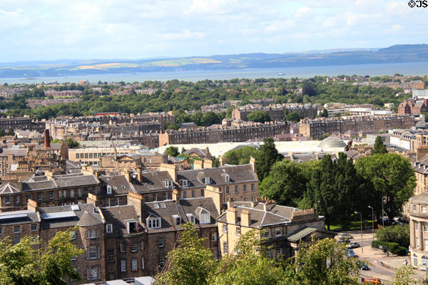Northern areas of Edinburgh seen from Calton Hill. Edinburgh, Scotland.