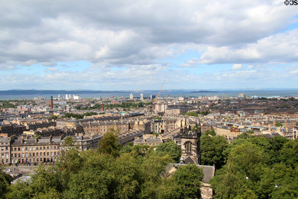 Northern areas of Edinburgh seen from Calton Hill. Edinburgh, Scotland.