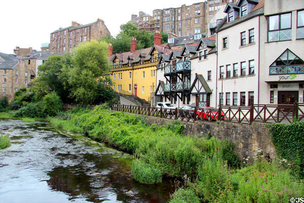 Water of Leith scenery in Dean Village. Edinburgh, Scotland.