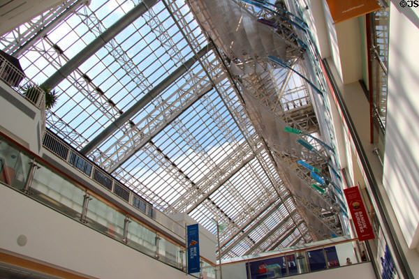 Interior skylight of St Enoch shopping center on Buchanan St. Mall. Glasgow, Scotland.