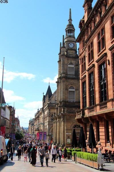 St George's Tron Parish Church (1807) on Buchanan St. Mall. Glasgow, Scotland.