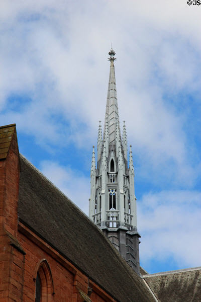 Spire of Barony Hall (former Barony Church) now part of Strathclyde University. Glasgow, Scotland.