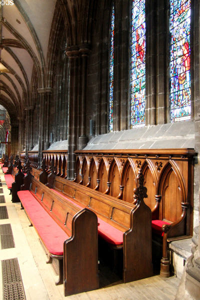 Pews in Glasgow Cathedral. Glasgow, Scotland.