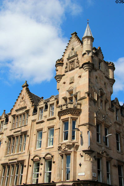 Chateauesque commercial building (former City of Glasgow Bank) (1854) (Trongate at Albion). Glasgow, Scotland. Architect: J.T. Rochead.