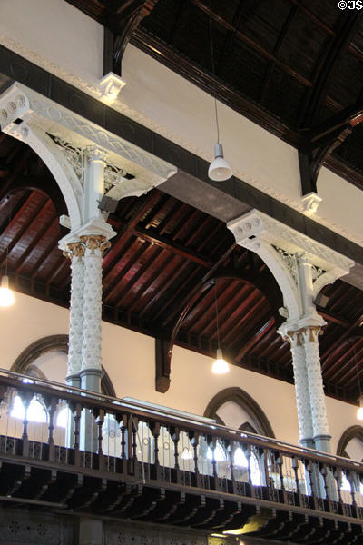 Cast iron pillars at Hunterian Museum. Glasgow, Scotland.