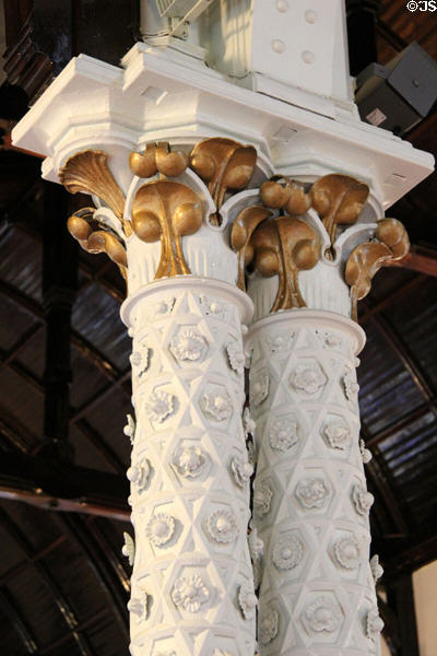 Cast iron double pillar at Hunterian Museum. Glasgow, Scotland.