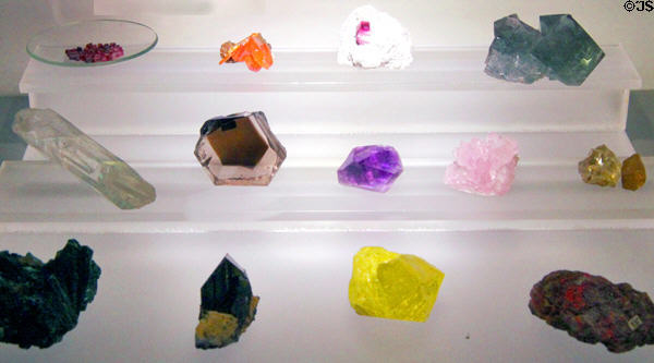 Colorful minerals at Hunterian Museum. Glasgow, Scotland.