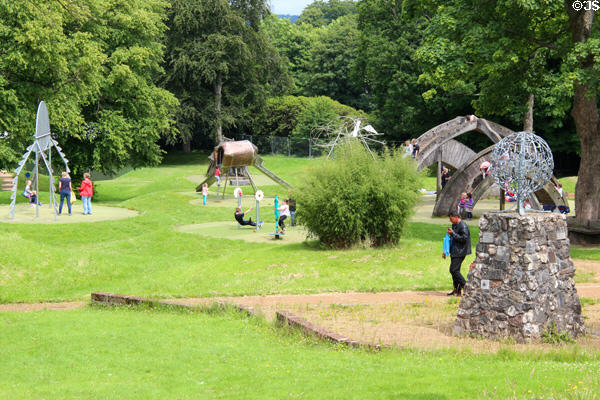 Sculpture playground near House for an Art Lover in Bellahouston Park. Glasgow, Scotland.
