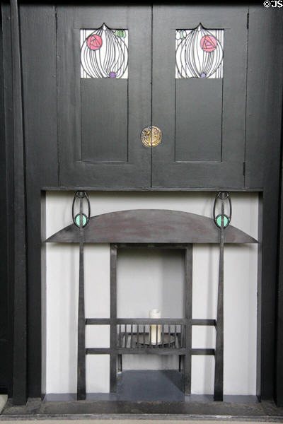 Entrance hall fireplace at House for an Art Lover. Glasgow, Scotland.