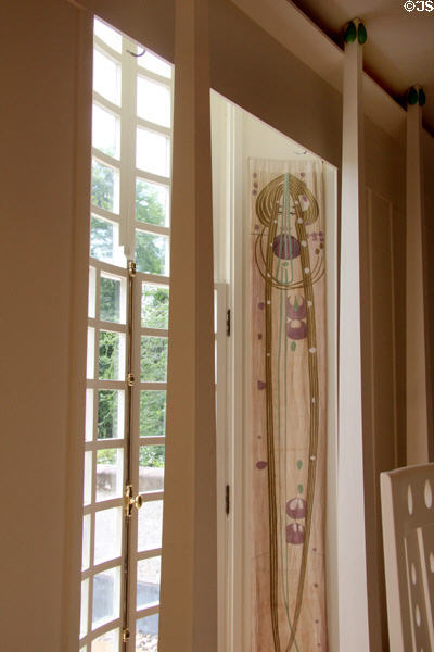 Music room doorway to terrace at House for an Art Lover. Glasgow, Scotland.