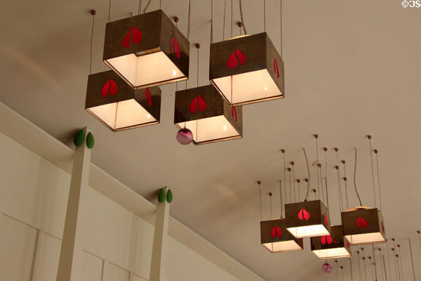 Music room ceiling lamps at House for an Art Lover. Glasgow, Scotland.