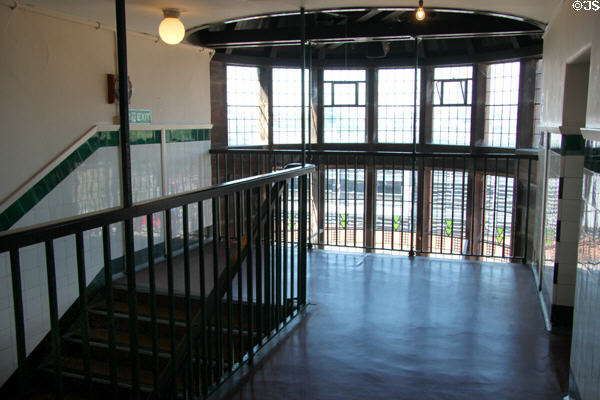 Stairs in internal stairtower at Scotland Street School. Glasgow, Scotland.