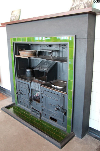 Swan Range oven by T.J. Green & Co. in cookery kitchen at Scotland Street School Museum. Glasgow, Scotland.
