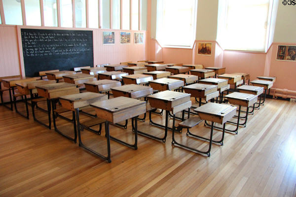 Fifties & Sixties classroom at Scotland Street School Museum. Glasgow, Scotland.