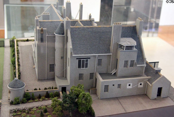 Model of Hill House (1902-4) (Helensburgh) by Charles Rennie Mackintosh at The Lighthouse. Glasgow, Scotland.