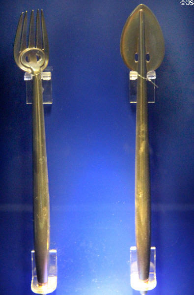 Fish knife & fork by Charles Rennie Mackintosh at The Lighthouse. Glasgow, Scotland.