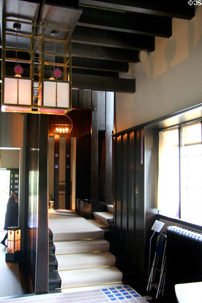 Split level entrance hallway at Hill House. Helensburgh, Scotland.