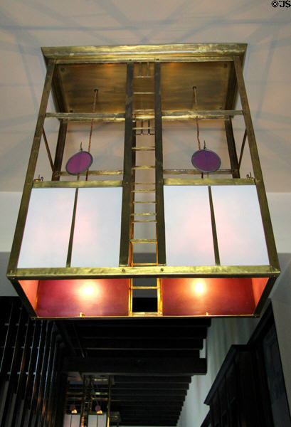Hall lamp (1904) by C.R. Mackintosh at Hill House. Helensburgh, Scotland.