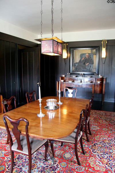 Dining room at Hill House. Helensburgh, Scotland.