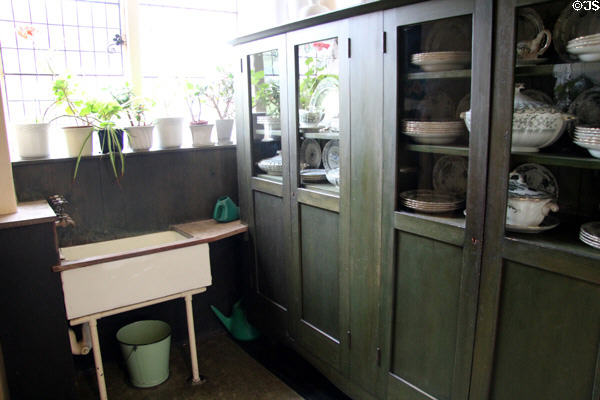 Pantry cupboards & sink at Hill House. Helensburgh, Scotland.