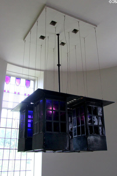 Stairwell ceiling lamp at Hill House. Helensburgh, Scotland.