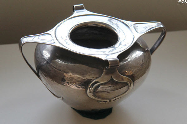 Silver Art Nouveau bowl in main bedroom at Hill House. Helensburgh, Scotland.